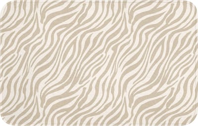 Badmat 80x50 cm - Antislip - Zebra - Patroon - Beige - Badmatten voor badkamer - Badkamermat - Douchemat - Badkamer mat