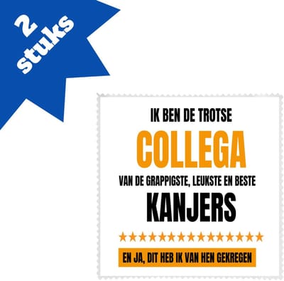 Akyol - trotse collega brillendoekjes - Collega - een collega - werk - afscheidscadeau - verjaardagscadeau - kado - 17,8 bij 17,8 cm - 2 stuks