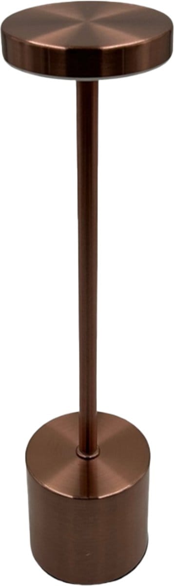 Cozy Creations Tafellamp - H34 cm - Tafellamp USB-C Oplaadbaar - 3 lichtkleuren - 5 á 6 uur licht - Dimbaar en Draadloos - Touch Lamp - Koper