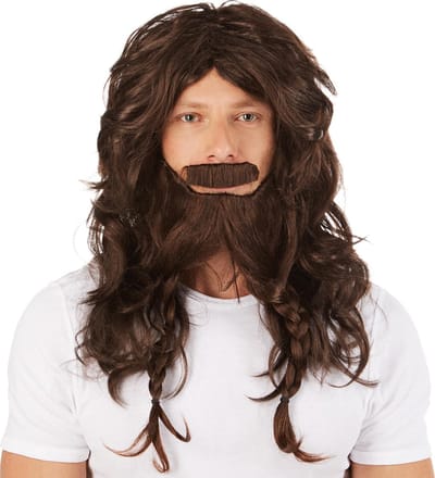 dressforfun - Herenpruik Viking, bruin - verkleedkleding kostuum halloween verkleden feestkleding carnavalskleding carnaval feestkledij partykleding - 301123