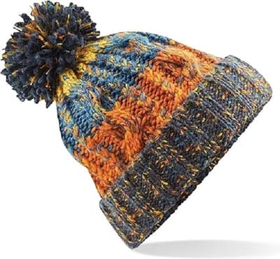 PolkaHome Unisex Adults Corkscrew Knitted Pom Pom Beanie Hat uniseks-volwassene Beanie