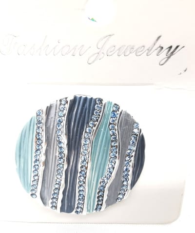 Magneet - broche - Design - Rond - Blauw kleur - Ø 38 mm - voor - omslagdoek - sjaal en - vest te sluiten.