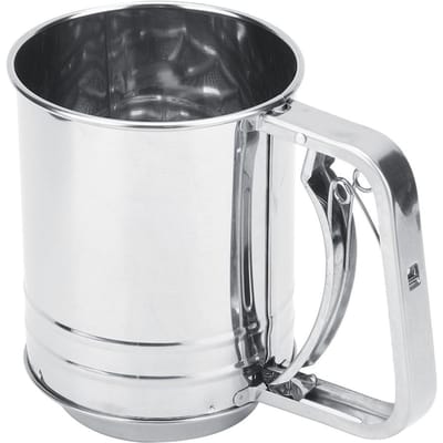 Keuken Roestvrij Staal Dubbele Laag Handmatige Bloemzeef Zeef Zeef Keuken Koken Bakken Gereedschap gray
