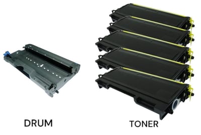 KATRIZ® huismerk toner 1x Drum2000/2005 +5x Toner TNN2000/TN2005 Geschikt voor Brother DCP 7020/7010/7025/ FAX 2820/2920/ HL 2030/2040/2070N/2045/2075N / MFC 7220/7225N/7420/7820N / Brother HL-2035 / HL-2035R / HL-2037