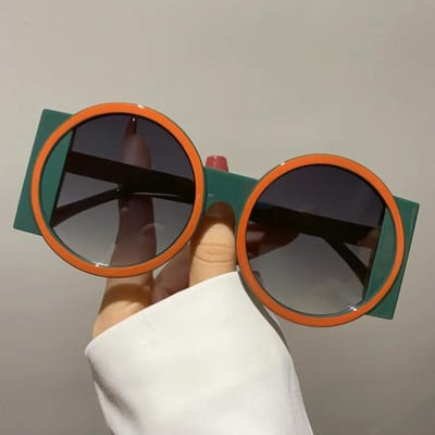 Dames Heren Ronde Dubbele Kleur Zonnebrillen Mode Retro Trend Zonnebrillen Reizen Straat Foto Vakantie Feest Strand Brillen