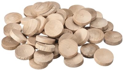 50 stuks vlakke houten stops, 1 inch houten knop schroefkappen, houten stop, schroefgatafdekkingen voor meubels, tafels, stoelen