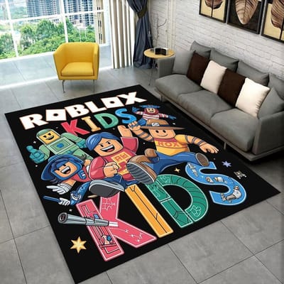 3D Cartoon R-Robloxs Spel Tapijt Vloerkleed voor Speelkamer Slaapkamer Woonkamer Bank Huis Deurmat Decoratie, Vloerkleed Antislip Vloermat Cadeau 40x60cm