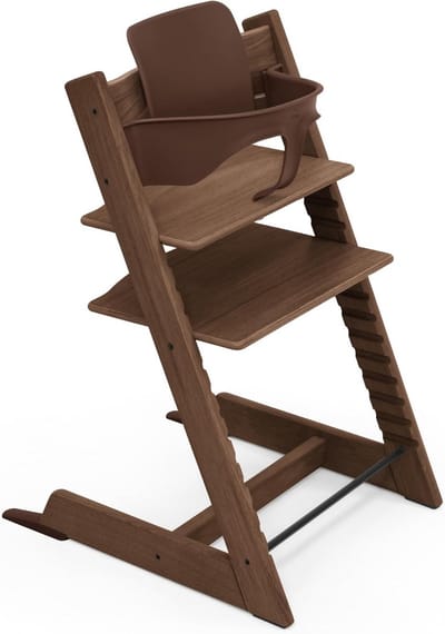 Verstelbare Houten Kinderstoel Warm Bruin Eikenhout incl. Baby Set 2 voor 6-36 Maanden