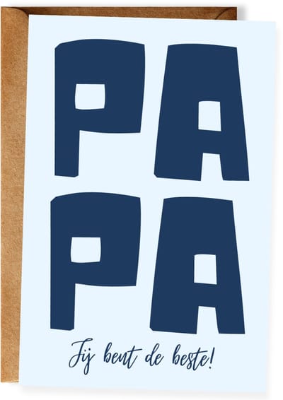 Papa Jij bent de beste - Vaderdagkaart - Lieve kaart voor papa - Vaderdagcadeau vader - Wenskaart vaderdag - Ansichtkaart (10x15 cm incl. envelop)