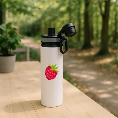 Hacebo® - Framboos waterfles met draaidop grijs - Fruitschaal - Fruit liefhebbers - Fruit - bessen - gezond eten - water fles - 850ML