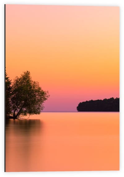 Dibond - Oranje/Roze Lucht - 40x60cm Foto op Aluminium (Met Ophangsysteem)