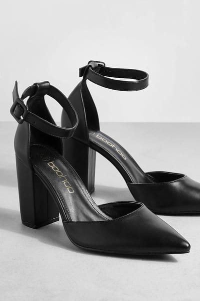 boohoo Dames 2 Part Pointed Heels | Black | Maat: 8