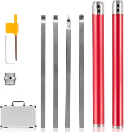 Houtdraaibeitels Set - Metaalpunt Beitels - Houtbewerking Draaien - Verwisselbare Tips - 4 Stuks - Zilver