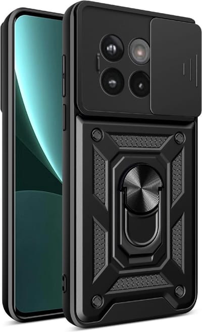 Coverup Hoesje - Geschikt voor OnePlus 13R Hoesje - Coverup Armor Ring Kickstand Back Cover met Camera Shield - Zwart
