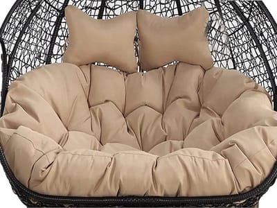 Dubbel Eierstoelkussen - Hangstoelkussen Vervanging - Buiten Ontspannen - Extra Dikke Vulling - 150 x 110 cm - Kaki