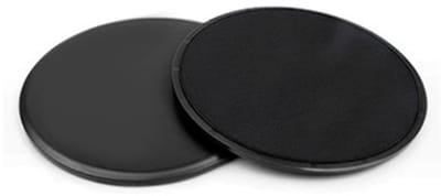 QTTVBTNA - 2 Stuks Glijschijven voor Fitness - Dubbelzijdig voor op Tegel & Tapijt - Geschikt voor Thuis, Yoga & Pilates - Eenvoudig Opslaan & Gebruiken - 7.8cm - Zwart