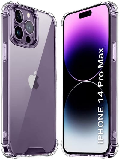 Ultra-Hybrid Schokbestendig Hoesje KKG - Crystal Clear Geschikt voor: Apple iPhone 14 Pro Max | Transparante achterkant Hard Back Cover & TPU Siliconen Bumper