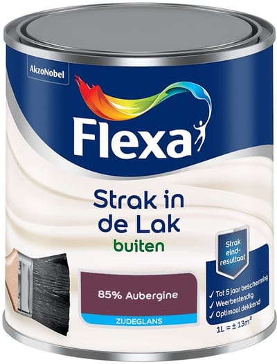 Flexa - Strak In De Lak Buitenlak Zijdeglans - 85% Aubergine - Mengverf - 1 L
