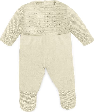 ML Poppen: PYJAMA GEBREID wit 40cm, eco en gerecycleerd, op kleerhanger, 3+