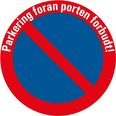Pickup bord rond diameter 30 cm - PARKERING FORAN PORTEN FORBUDT