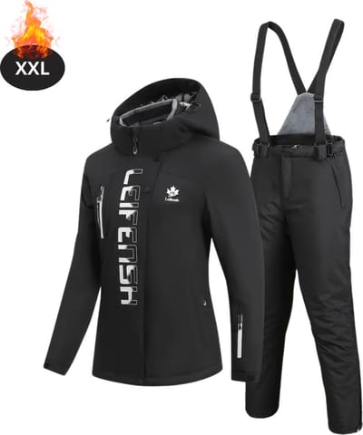 Bovista Skipak - SkiBroek - Skijas - Ski Suit - Wintersport - Dames - 2-Delig - Zwart - Maat XXL