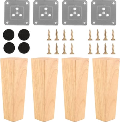 La'Moussawi ® Set van Vier Stijlvolle Houten Meubelpoten voor Diverse Toepassingen