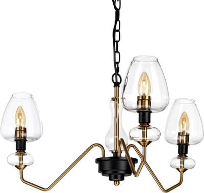Landelijke Hanglamp - Steady Lighting - Metaal - Landelijk - E27 - L: 66cm - Voor Binnen - Woonkamer - Eetkamer - Zilver