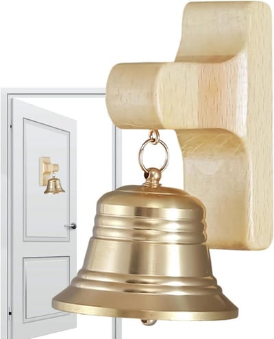 Houten Deurbel - Decoratieve Bel - Bezoekers Melden - Magnetische Installatie - 8.8 x 5.6 x 1 cm - Houtkleur