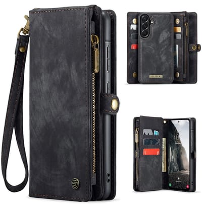 Solidenz Hoesje - Geschikt voor Samsung Galaxy A37 - Portemonnee Hoesje met Pasjeshouder - Urban Wallet - Zwart