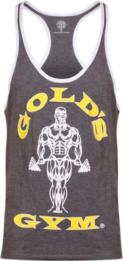GGVST004 Muscle Joe Contrast Vest - Grey Marl/White - S
