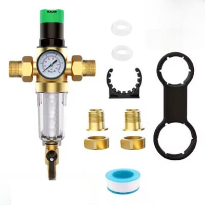 Homtas Waterdrukregelaar - 3/4 inch drukreduceerventiel - met manometer en filter - geschikt voor tuinberegening en gasverwarmingskranen
