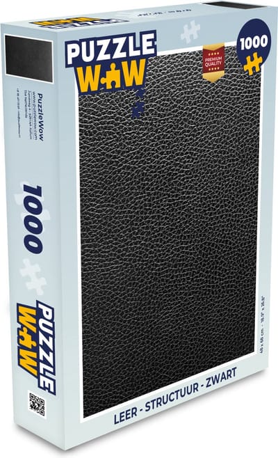 Puzzel Leer - Structuur - Zwart - Legpuzzel - Puzzel 1000 stukjes volwassenen