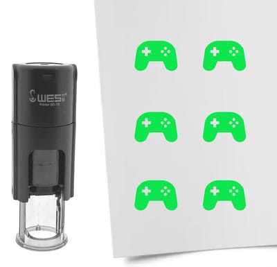 CombiCraft Stempel game controller 10mm rond groene inkt - per 1 stuk