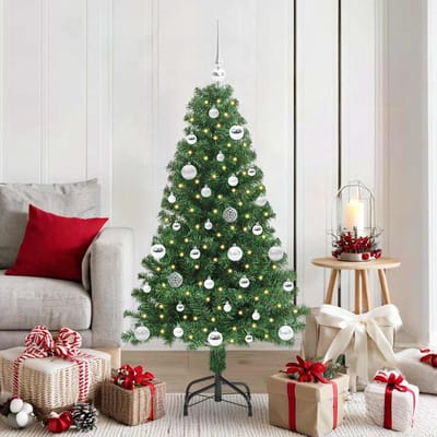 vidaXL - Kunstkerstboom - Groen - 150 - cm - PVC - en - Staal - en - Kunststof