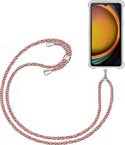 Telefoonkoord + Hoesje Geschikt voor Samsung Galaxy Xcover 7 - Lengte Verstelbaar - Telefoonketting - Shock Proof Case - Meerkleurig