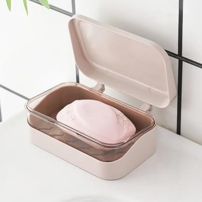 Dubbele Laags Vierkante Zeepdispenser met Verwijderbare Deksel - Handige en Leckproof Oplossing voor Badkamer en Reizen