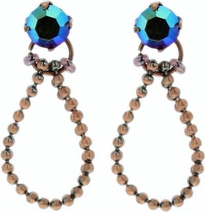 Behave - Oorbellen met druppelhanger en kristalsteen - Party chic