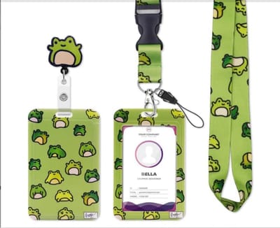 Inklapbaar Pasjeshouder Set met Lus - Decoratieve Kaarthouder met Clips voor Werk, School of Zorg