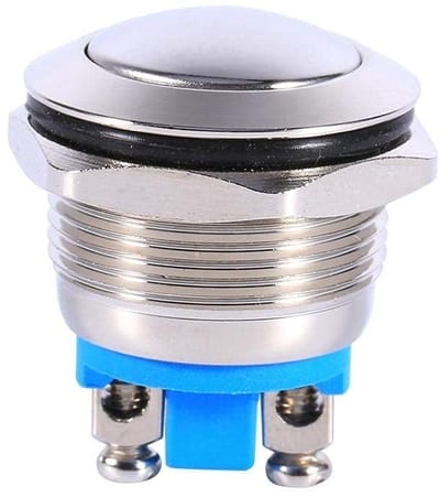Dailygoody - Moment Switch - Waterdichte Drukknop - Metaal Push Button - 12V - Voor Auto - 1-Weg Circuit - 3 Ampère