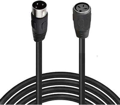 DIN Verlengkabel - MIDI Kabel - Audio Verbinding - 3-Pins Connector - 5 Meter - Zwart