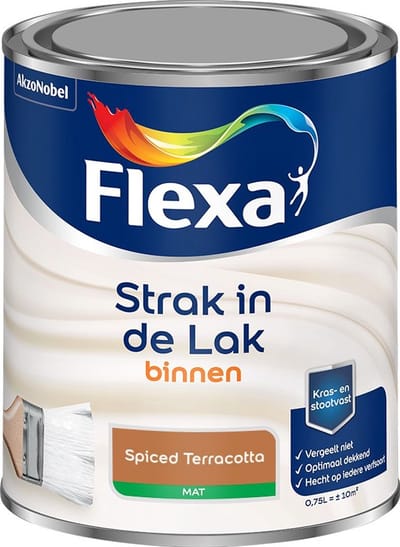 Flexa - Strak In De Lak Binnenlak Mat - Spiced Terracotta - Mengverf - 750 Ml
