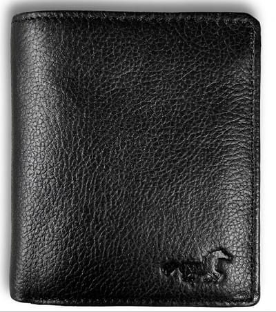 Portemonnee - Staand model - Compact - portefeuille - RFID - Leer - Zwart