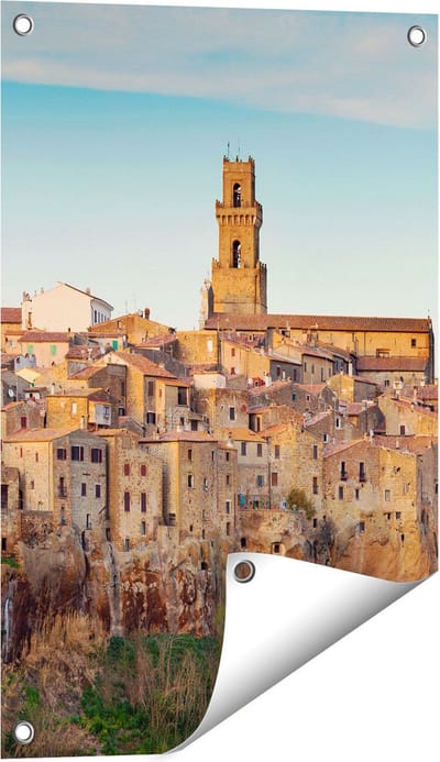 Gards Tuinposter Oude Stad in Toscane, Itali� - 40x60 cm - Tuindoek - Tuindecoratie - Wanddecoratie buiten - Tuinschilderij