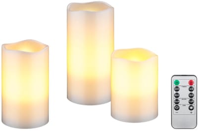 Set van 3 LED Kaarsen - Op afstand bedienbaar - Warm wit