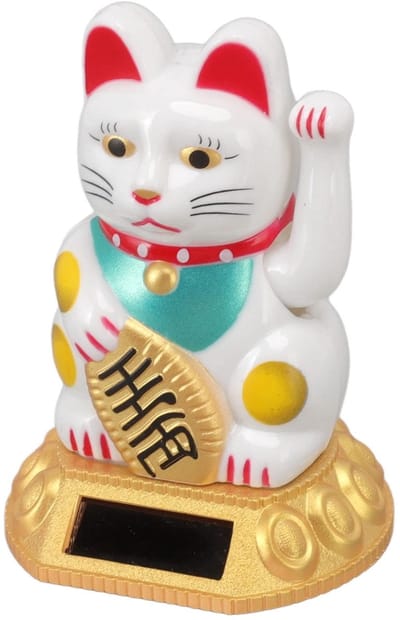 Dailygoody - Wuivende kat - Gelukskat - Zwaaiende hand - Wit - Decoratie - Voor thuis en auto - Schattige kat