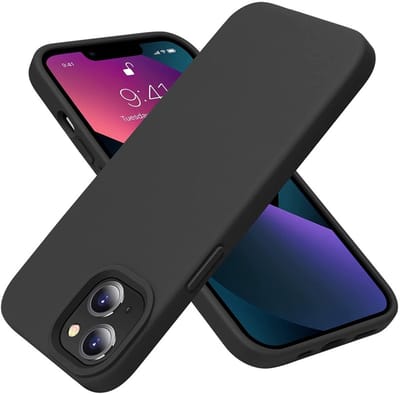 geschikt voor iPhone 13 Mini Hoesje Siliconen - Soft Touch Telefoonhoesje - geschikt voor iPhone 13 Mini Silicone Case met zachte voering - Mobiq Liquid Silicone Case Hoesje geschikt voor iPhone 13 Mini zwart
