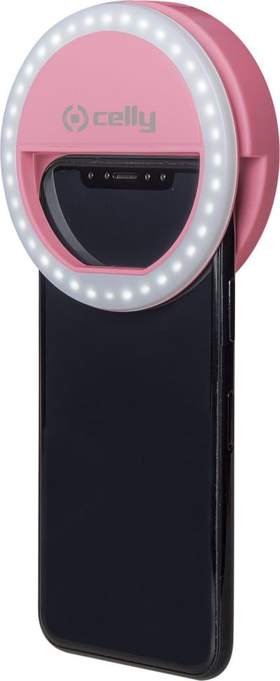 Celly - ProClick Selfie Lamp AAA Batterijen - Roze - Kunststof