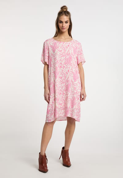 usha Jurk met korte mouwen Dames roze wol wit