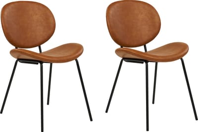 LUANA - Eetkamerstoel set van 2 - Goudbruin - Kunstleer