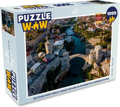 Puzzel De Stari Most brug vanaf boven in Bosnië en Herzegovina - Legpuzzel - Puzzel 1000 stukjes volwassenen